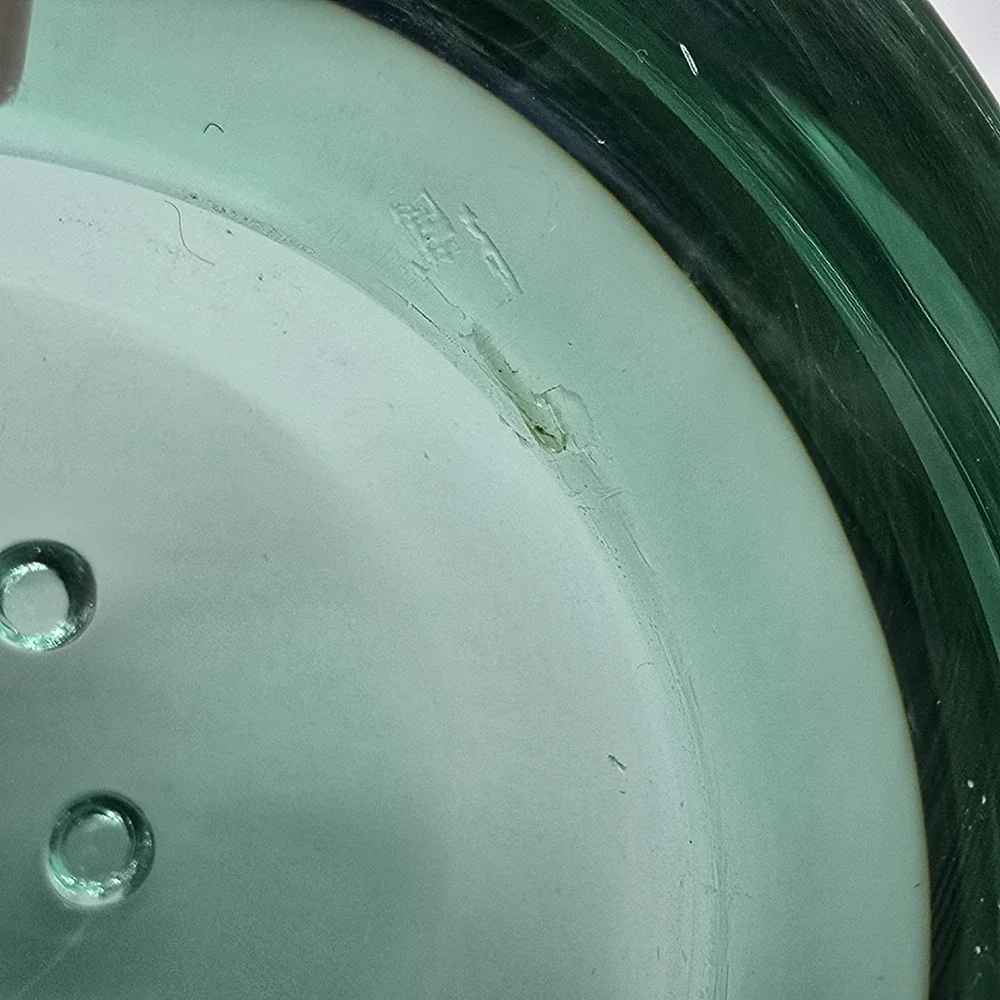 Vtg Pair Green Candlestick Holders Tealight Candle Glass‎ 50s 60s 70s